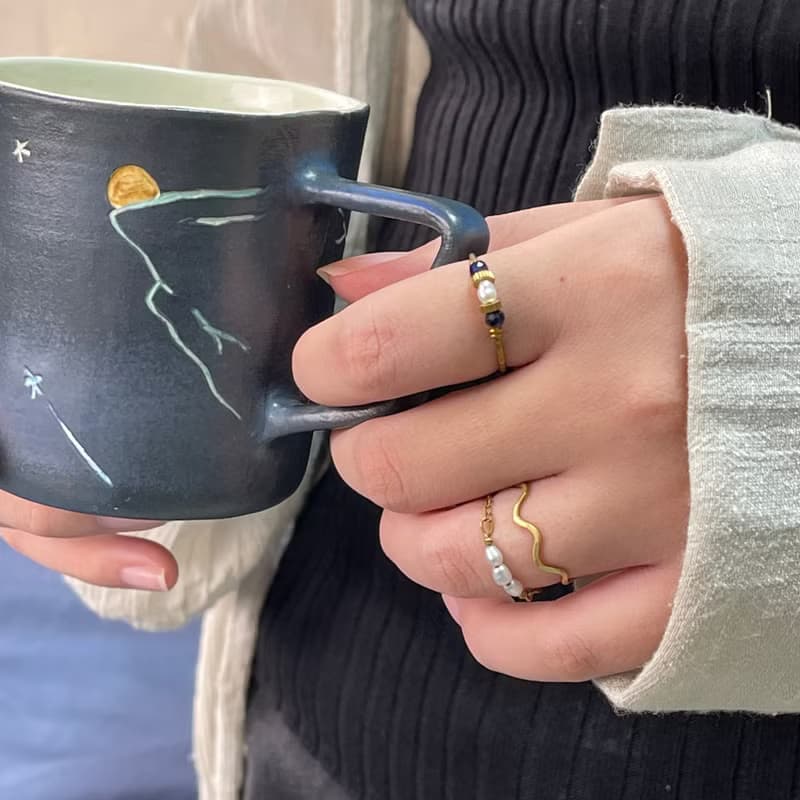 老林雜貨 | 青金石珍珠戒指