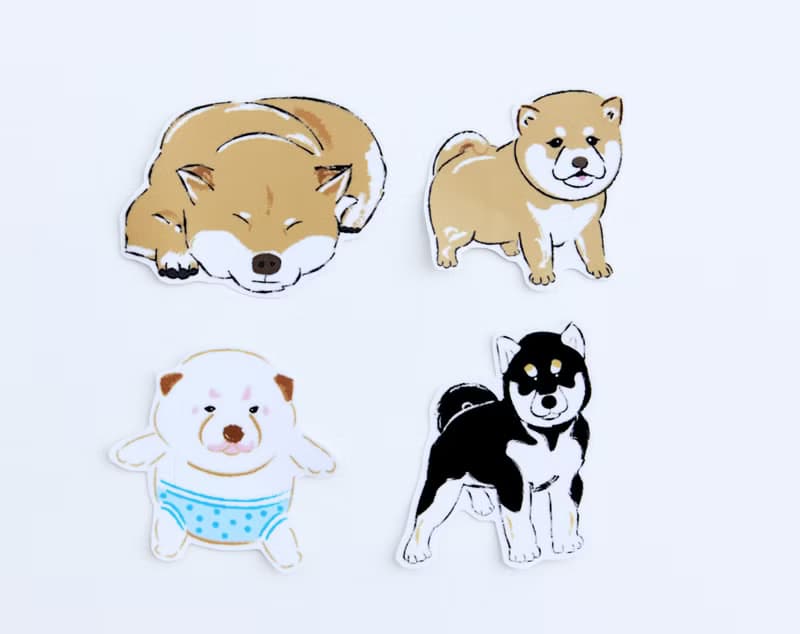 小飯糰  柴柴大型防水貼紙 No.3 柴犬 行李箱貼紙