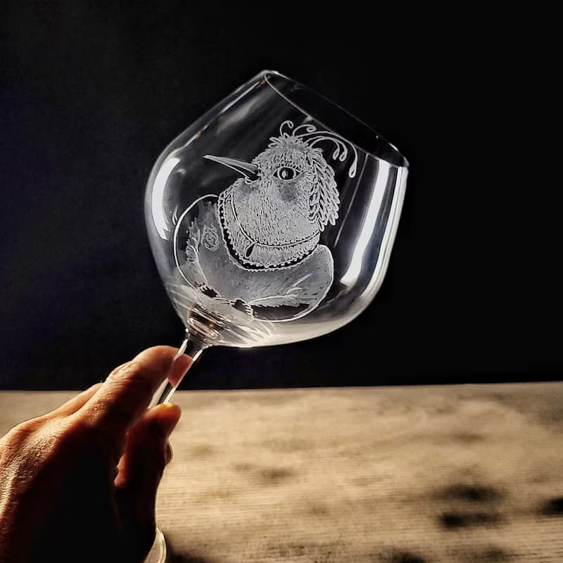 【週年婚慶 】客定手雕 I see you 紅酒對杯 雕圖/免費刻字