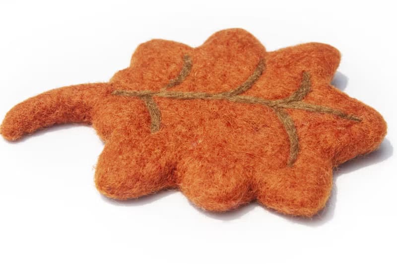 情人節禮物 聖誕交換禮物 森林系羊毛氈杯墊 植物杯墊-楓葉杯墊