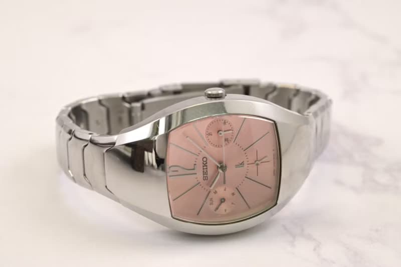 送料無料 SEIKO ルキア レディース腕時計 クォーツ 粉紅色 橙色  28mm  Ref.5Y89-5A20 手錶 古董錶 復古手錶 日本直送