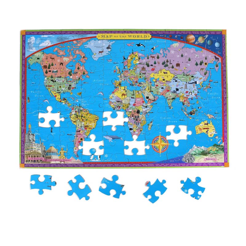 eeBoo 100片拼圖 -  世界地圖 World Map 100 Piece Puzzle