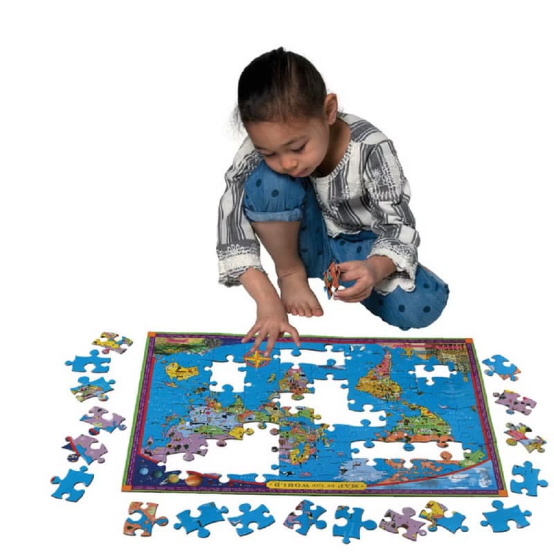 eeBoo 100片拼圖 -  世界地圖 World Map 100 Piece Puzzle