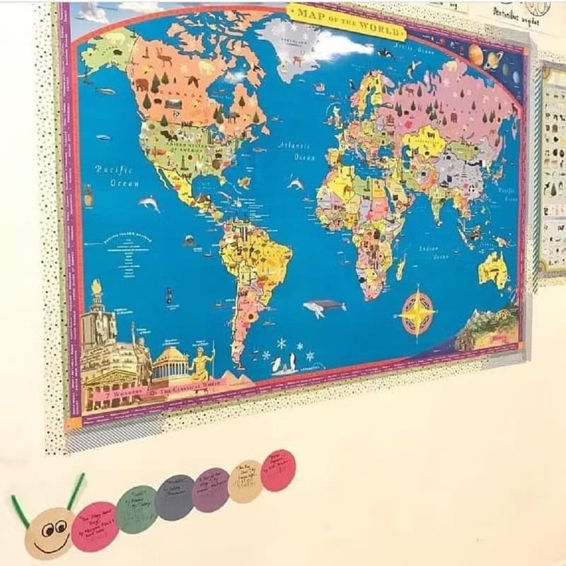 eeBoo 100片拼圖 -  世界地圖 World Map 100 Piece Puzzle