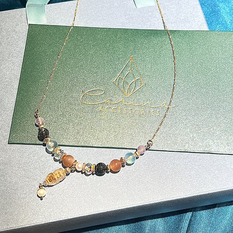 carina accessories 開運 水晶 能量 項鍊 鈦晶貔貅 招財