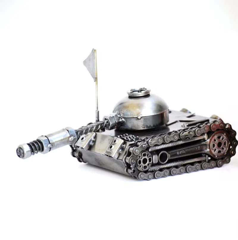One-Of-A-Kind Gift, Tank Scrap metal sculpture, Wow gift for Dad