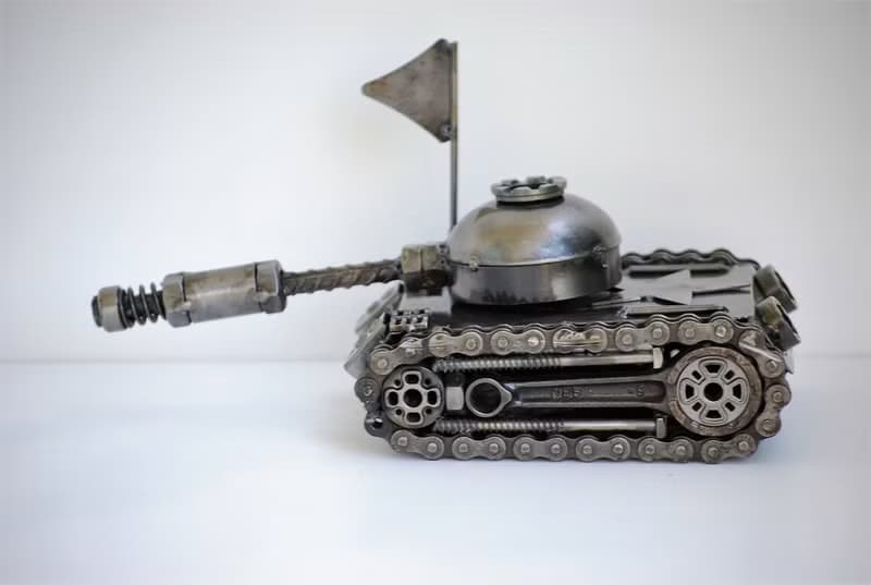 One-Of-A-Kind Gift, Tank Scrap metal sculpture, Wow gift for Dad