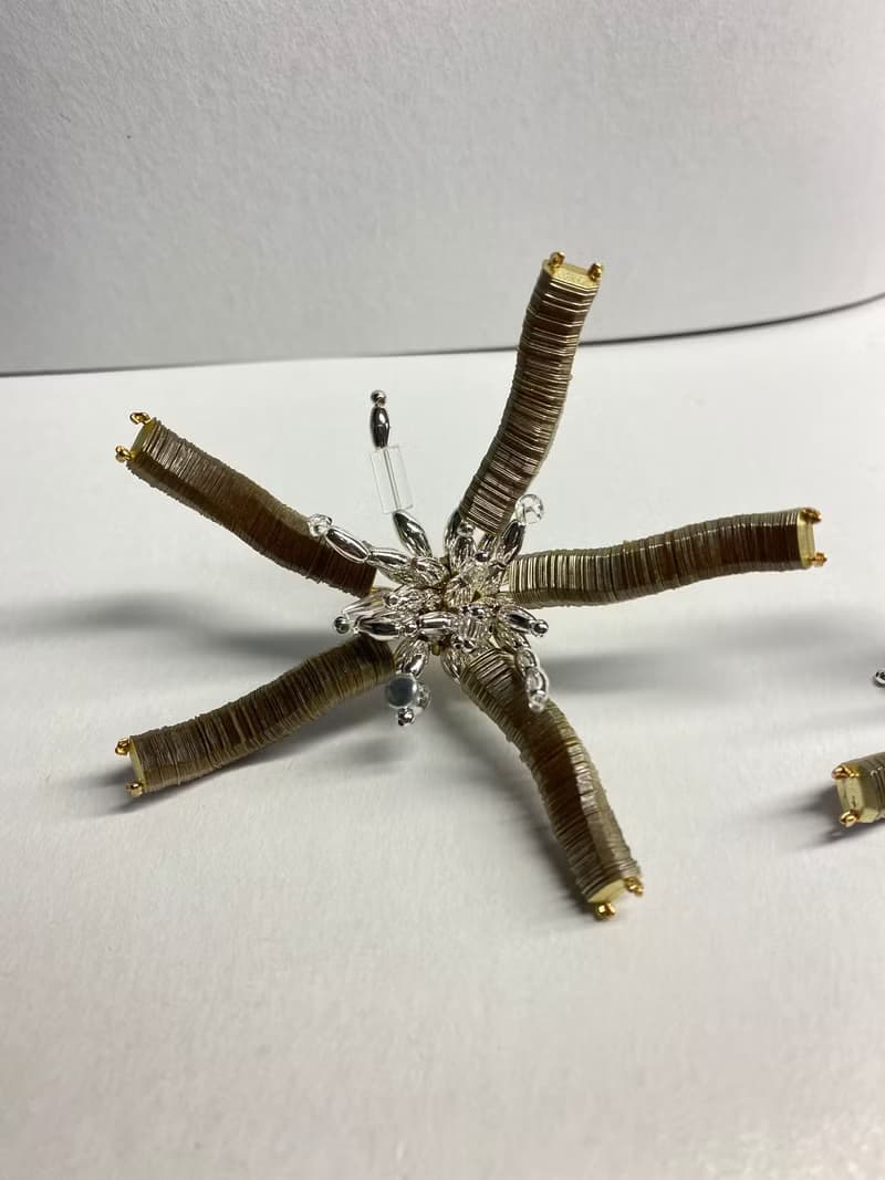 亮片光束耳飾 古銅色大花耳環
