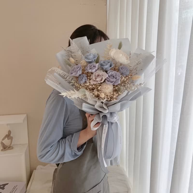 迷霧藍永生花束