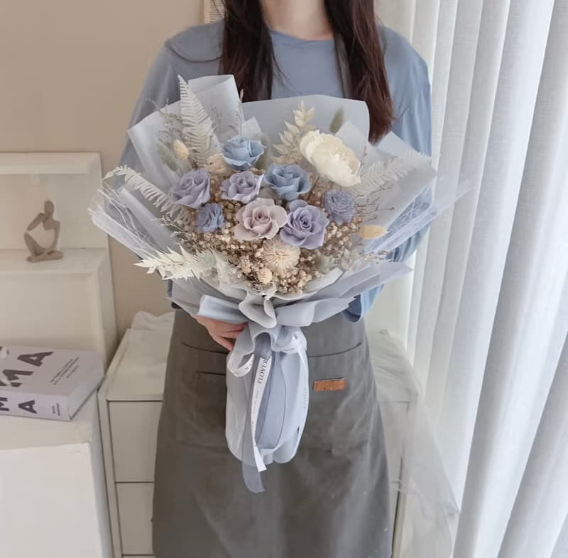 迷霧藍永生花束