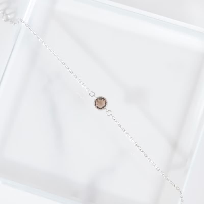 茶晶925純銀杯子蛋糕手鍊