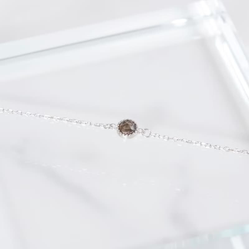 茶晶925純銀杯子蛋糕手鍊