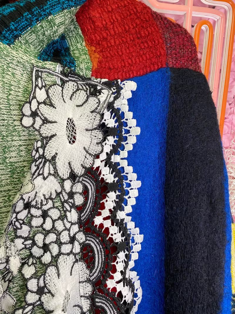 OTT只此一件•超重工民族風手鈎手編織花刺繡蕾絲披肩頸巾圍巾