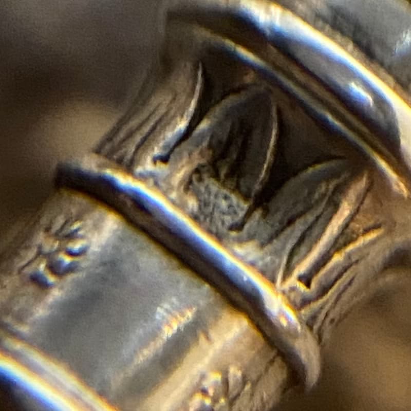 法國Art Nouveau 百年純銀柄雕花*小型*拆信刀