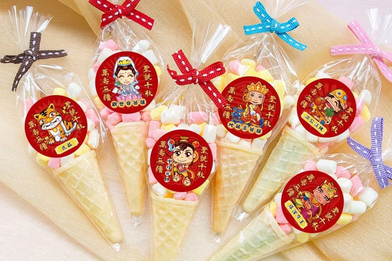 Q版神明祝壽 迷你甜筒棉花糖 神明生日 神明祭拜 結緣品 拜拜供品