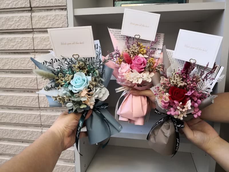 超多顏色!!! 韓式 平價花束 乾燥花束 永生花束 情人節乾燥花 生