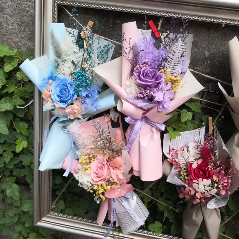 超多顏色!!! 韓式 平價花束 乾燥花束 永生花束 情人節乾燥花 生