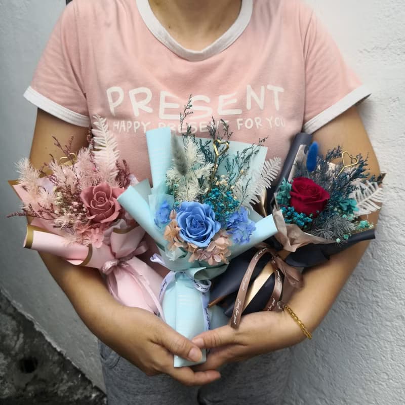 超多顏色!!! 韓式 平價花束 乾燥花束 永生花束 情人節乾燥花 生