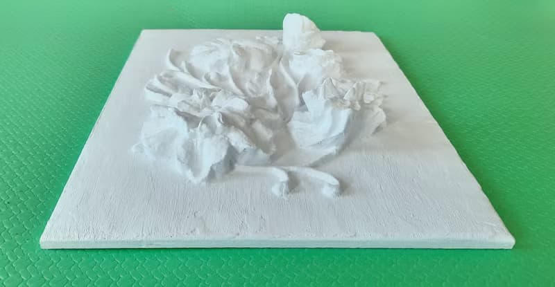 牆壁雕塑藝術 3d 花卉牆壁藝術 白色淺浮雕 植物裝飾