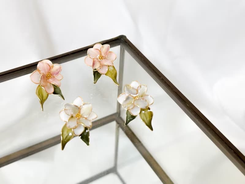 耳針x耳夾水晶花_長腳的花精_光點飾品