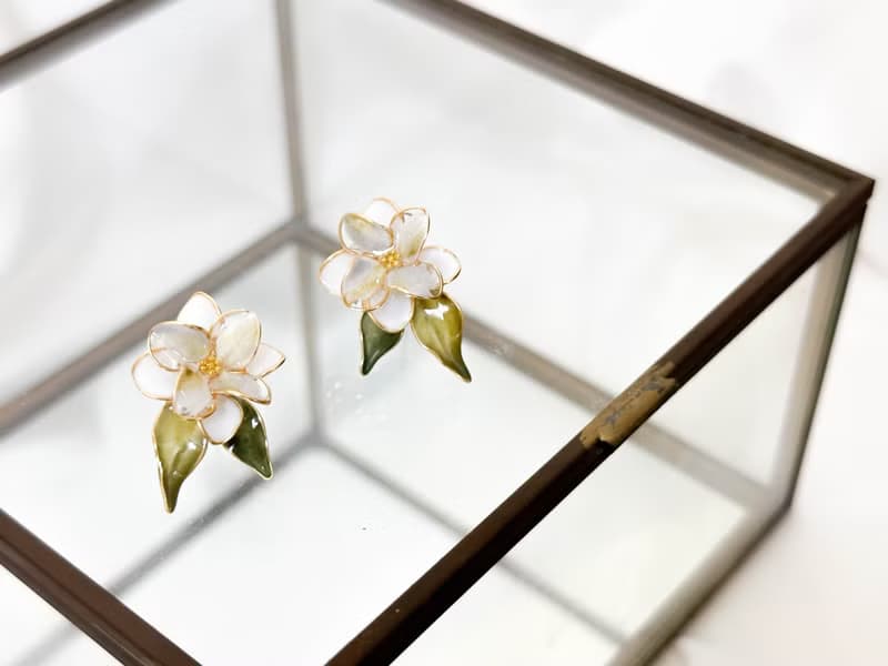 耳針x耳夾水晶花_長腳的花精_光點飾品