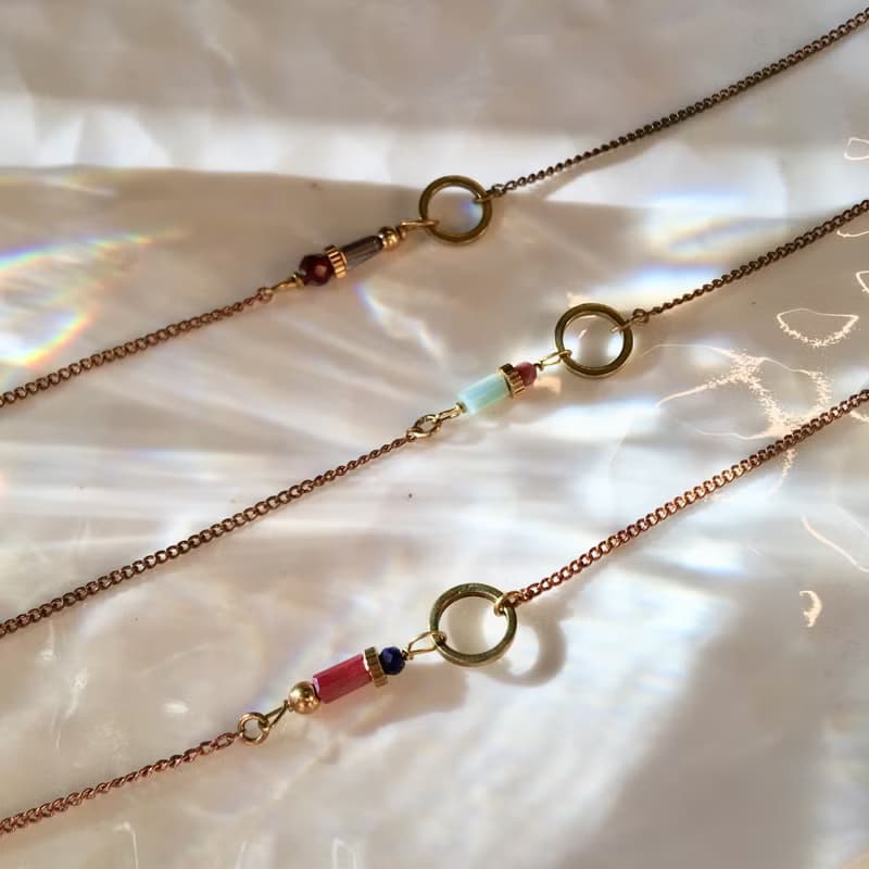 老林雜貨Travelin 琉璃黃銅細手鍊 三色