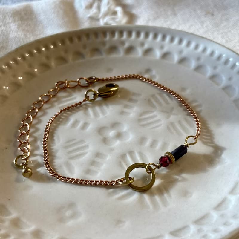 老林雜貨Travelin 琉璃黃銅細手鍊 三色