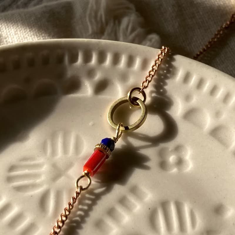 老林雜貨Travelin 琉璃黃銅細手鍊 三色