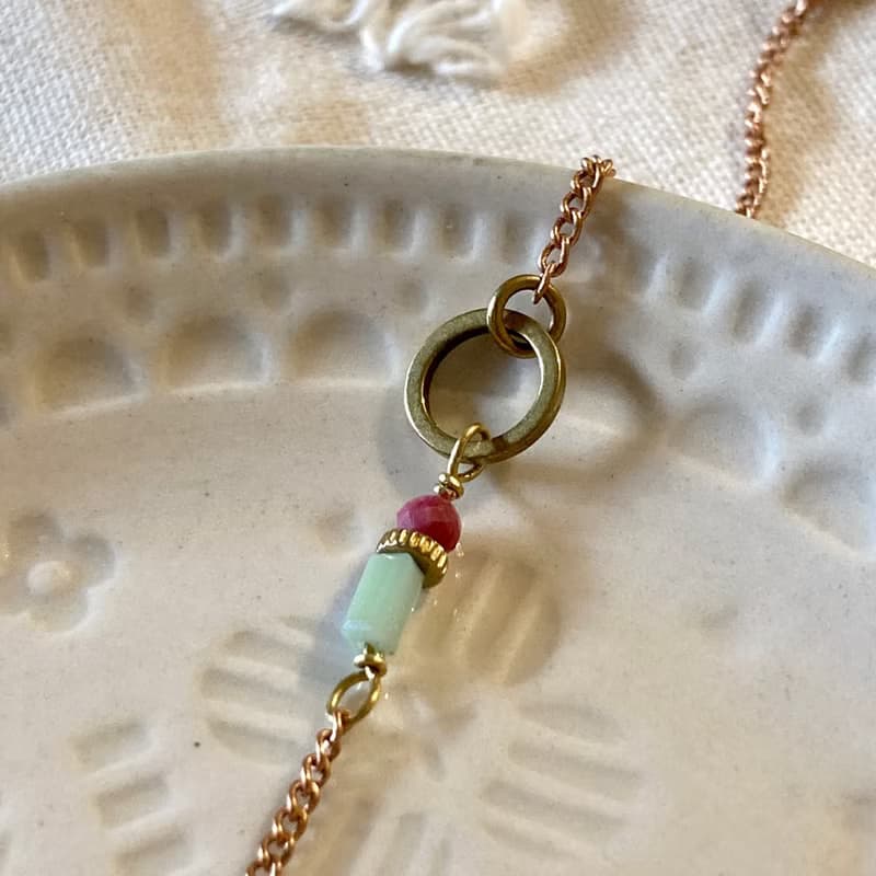 老林雜貨Travelin 琉璃黃銅細手鍊 三色