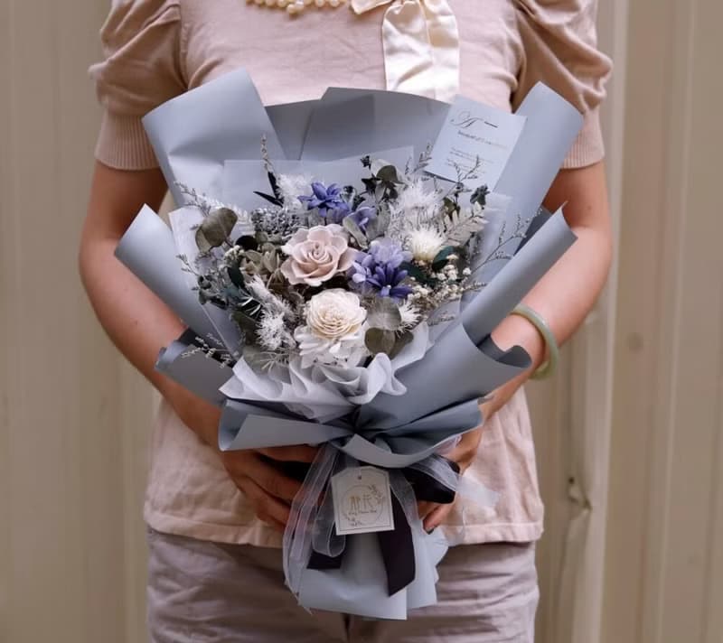 【藍色玫瑰花束】畢業花束　母親節花束　生日送禮花束