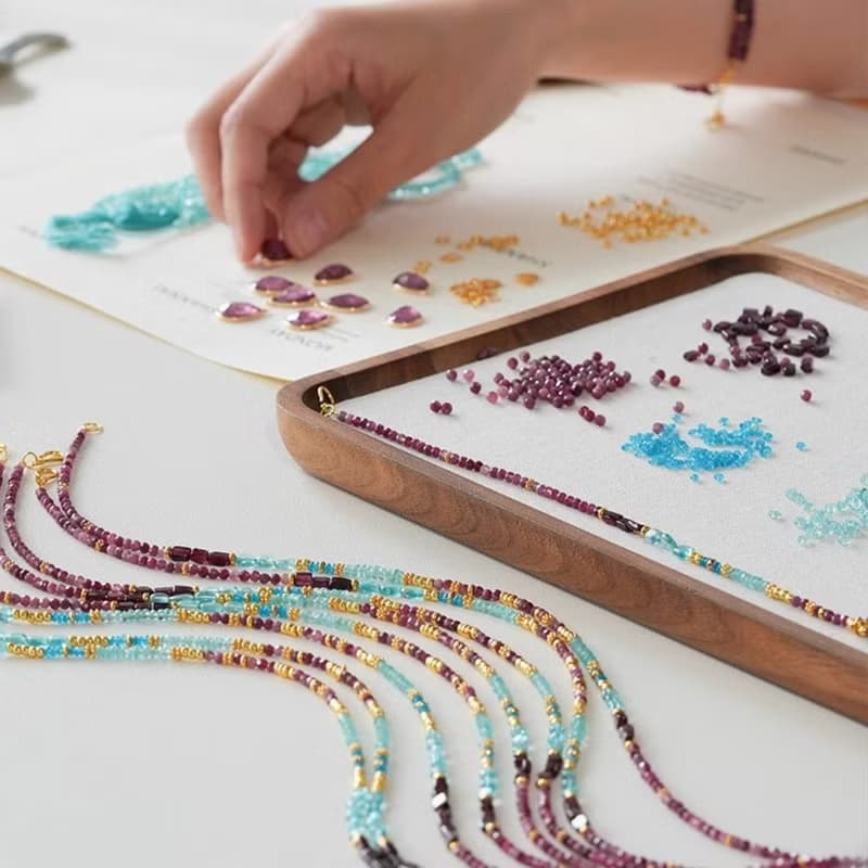 原創手工蘿蘭秘境吊墜項鏈天然碧璽串珠生日禮物