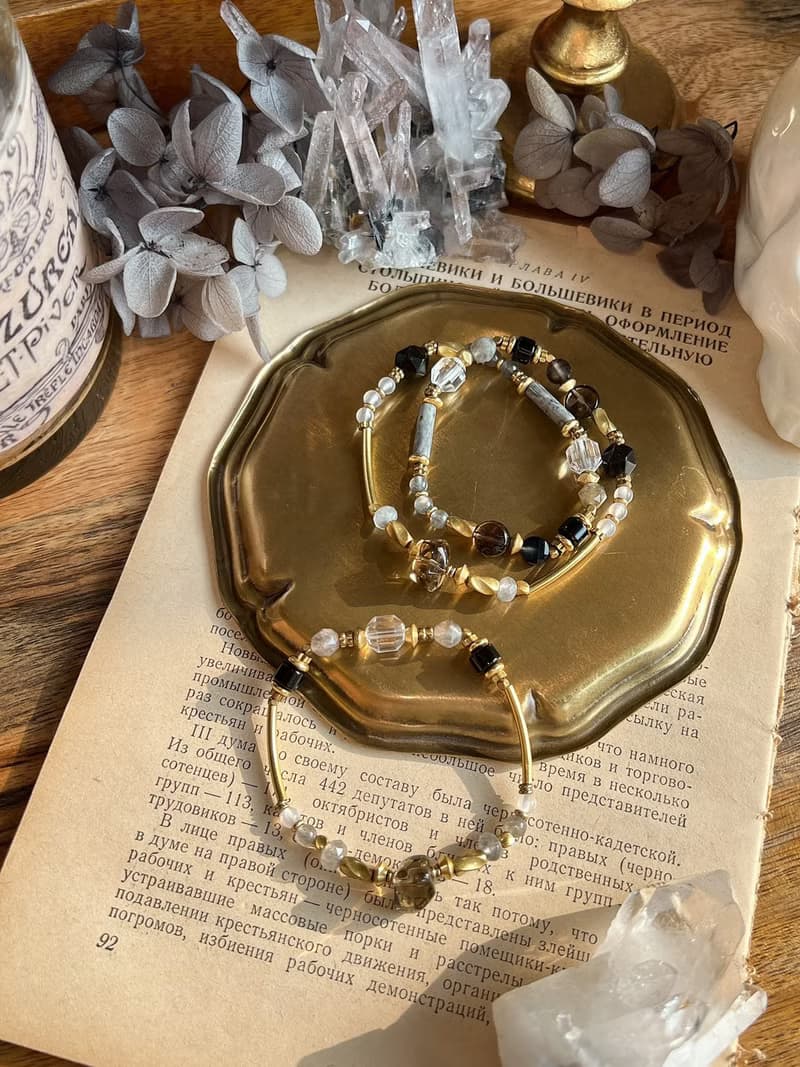 -菸癮-天然水晶手鏈/黃銅手鍊