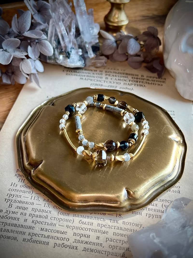 -菸癮-天然水晶手鏈/黃銅手鍊