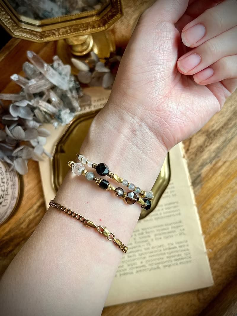 -菸癮-天然水晶手鏈/黃銅手鍊