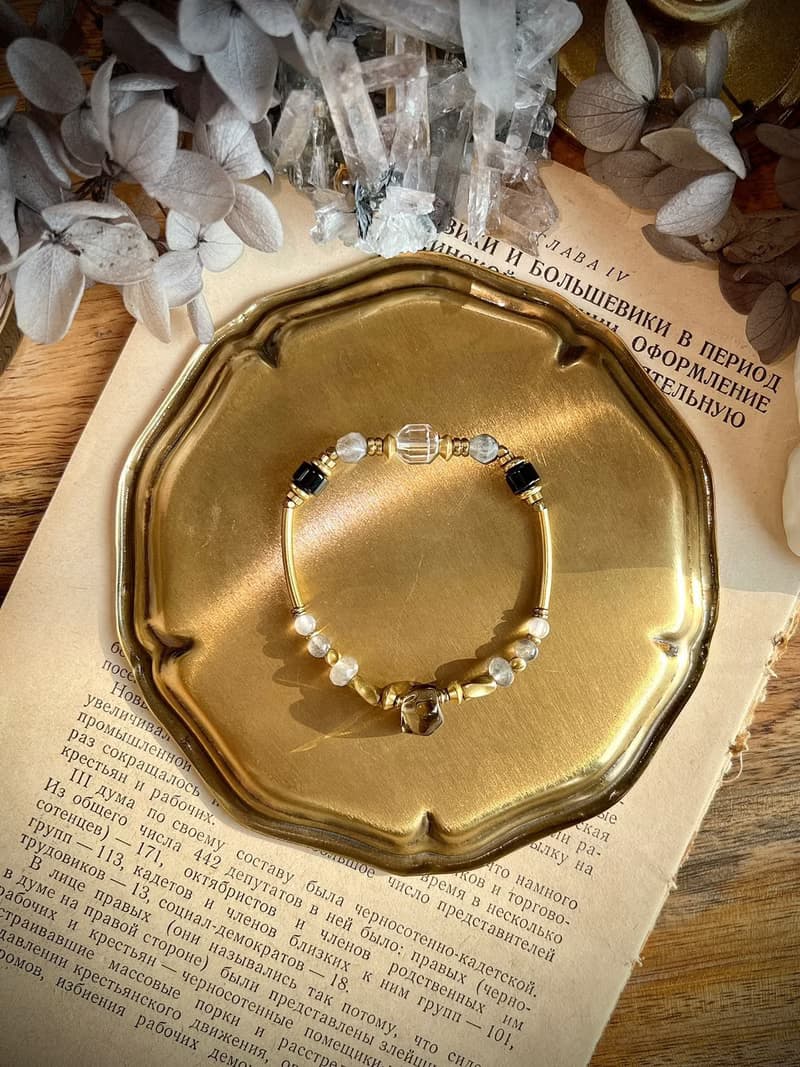 -菸癮-天然水晶手鏈/黃銅手鍊