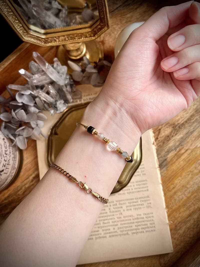-菸癮-天然水晶手鏈/黃銅手鍊