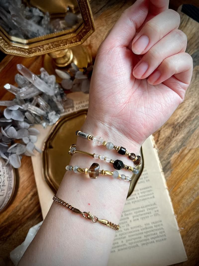 -菸癮-天然水晶手鏈/黃銅手鍊