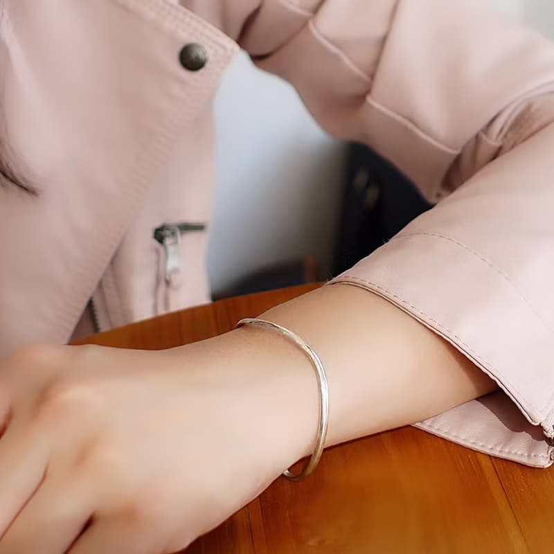 羅曼史純銀手環 | 925弧形波浪手鐲 優雅 個性 質感 簡約女生禮物