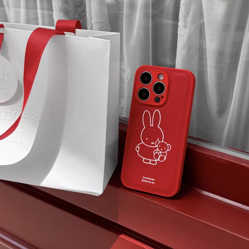 【Pinkoi x miffy】The Classic miffy紅色PU皮款全包邊手機殼