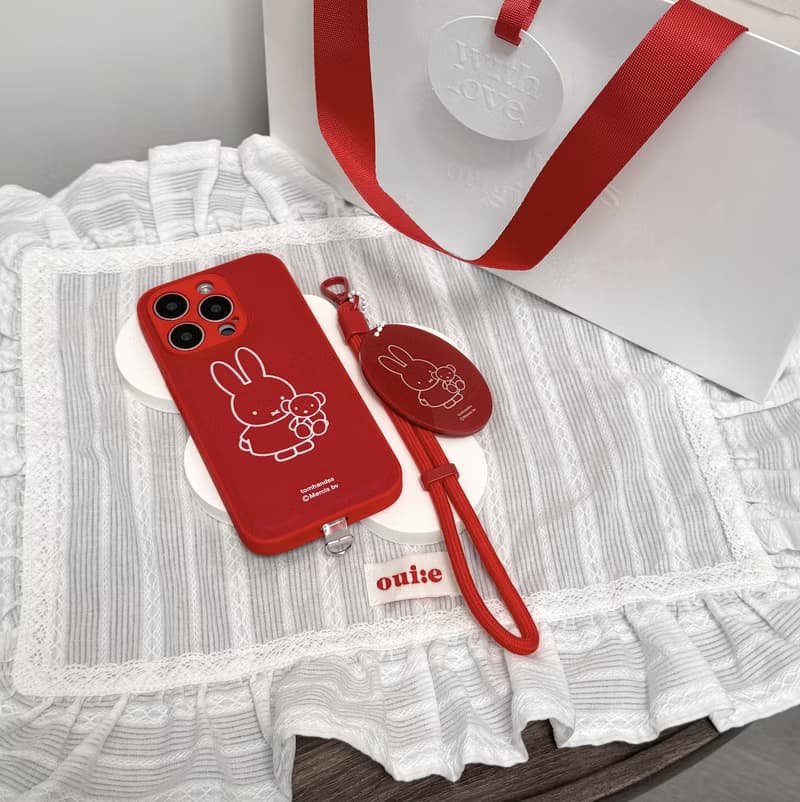 【Pinkoi x miffy】The Classic miffy紅色PU皮款全包邊手機殼