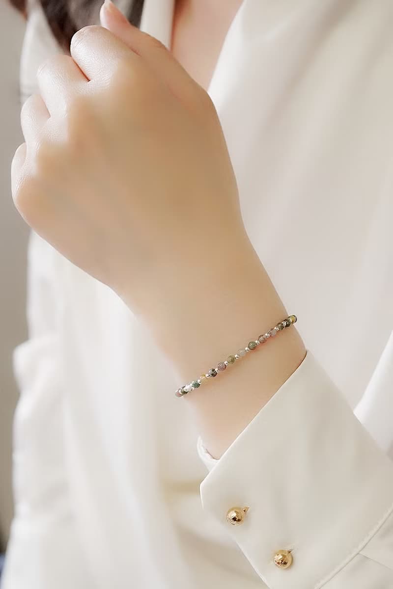 水草瑪瑙好運水晶 親子手鍊 小孩手鏈禮物 | 漫步多瑙河純銀手鍊