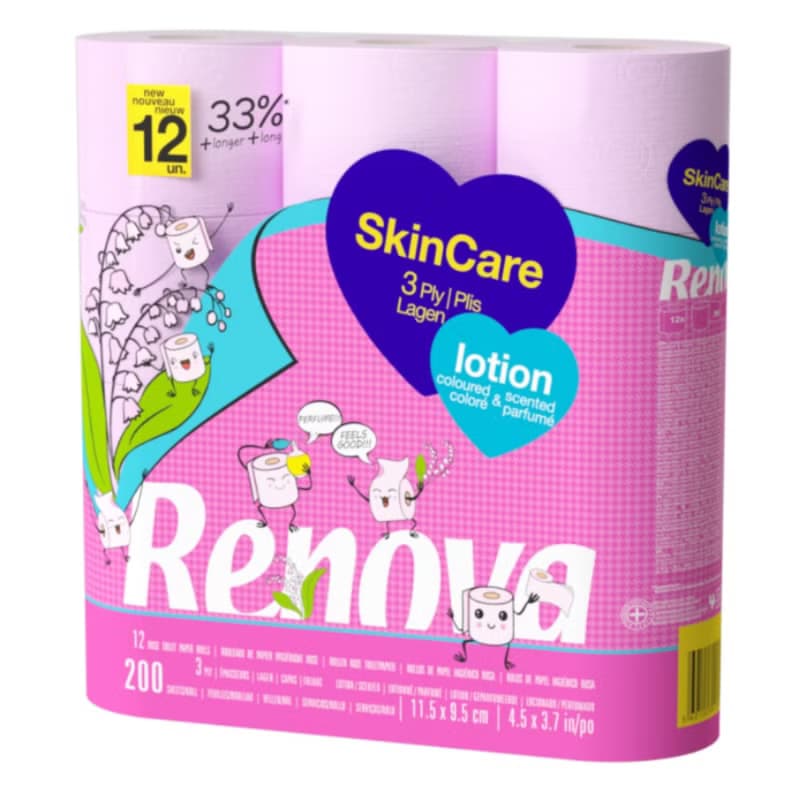 Renova粉紅櫻花玫瑰滋養乳液滾筒式香氛卷紙敏感肌膚可用母嬰安全