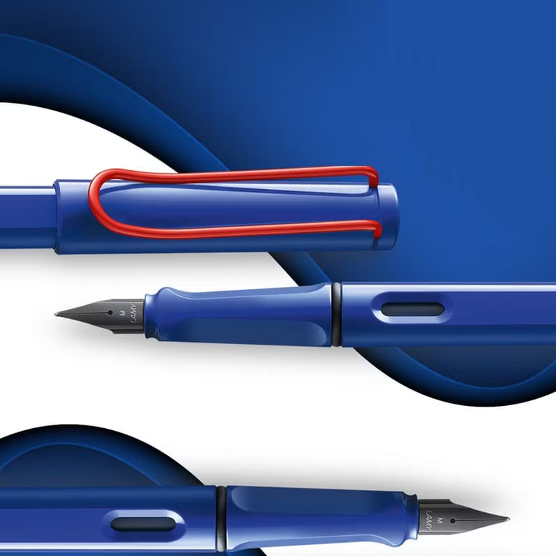 【雷雕免費刻字】LAMY 皮革筆盒 / SAFARI 系列 - 限量 藍紅