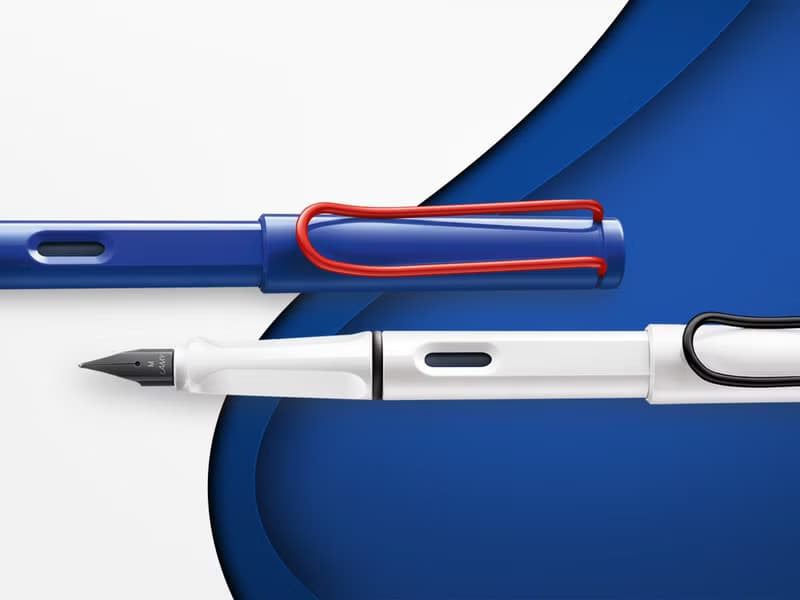 【雷雕免費刻字】LAMY 皮革筆盒 / SAFARI 系列 - 限量 藍紅