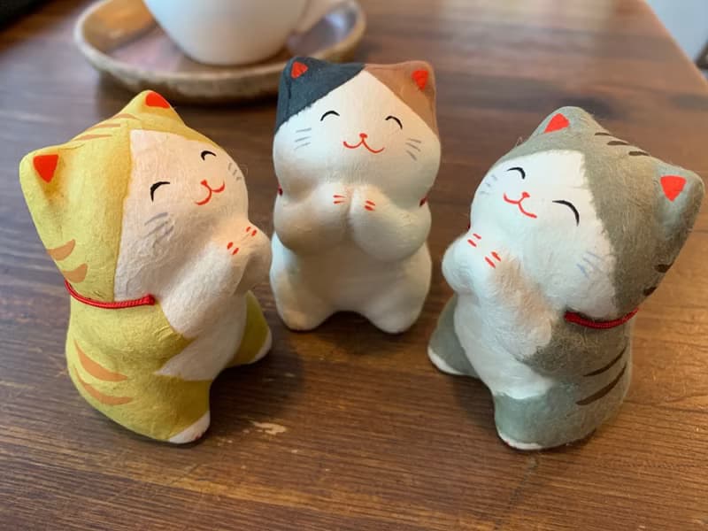拜託你/許願的好運貓-三色貓-和紙招財貓-日本吉祥物