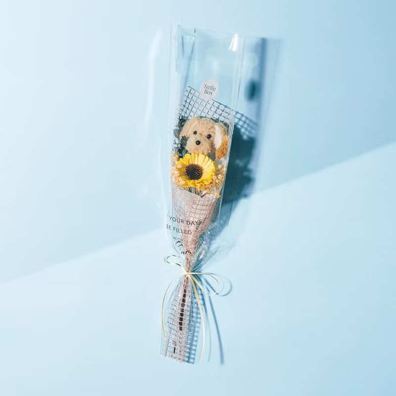 超萌娃娃頭take away花束 畢業季 畢業花束 小花束 太陽花 向日葵