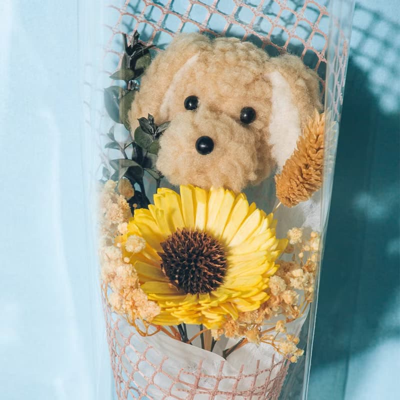 超萌娃娃頭take away花束 畢業季 畢業花束 小花束 太陽花 向日葵