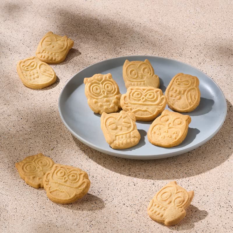 貓頭鷹造型牛奶餅乾220g  Milk Cookie (裸餅入夾鏈袋)