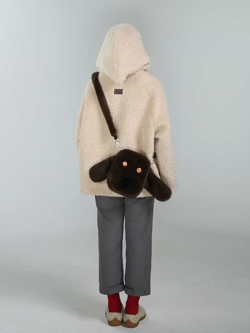 毛絨狗狗單肩斜挎小包女柔軟百搭鑰匙零錢包