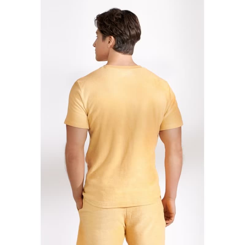 北歐極簡 - Terry T shirt 有機棉毛巾布圓領T 男 (撒哈拉黃)